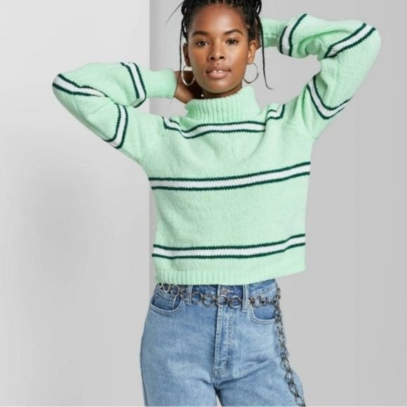 Wild Fable Striped Turtleneck Sweater Small - Picture 3 of 8
